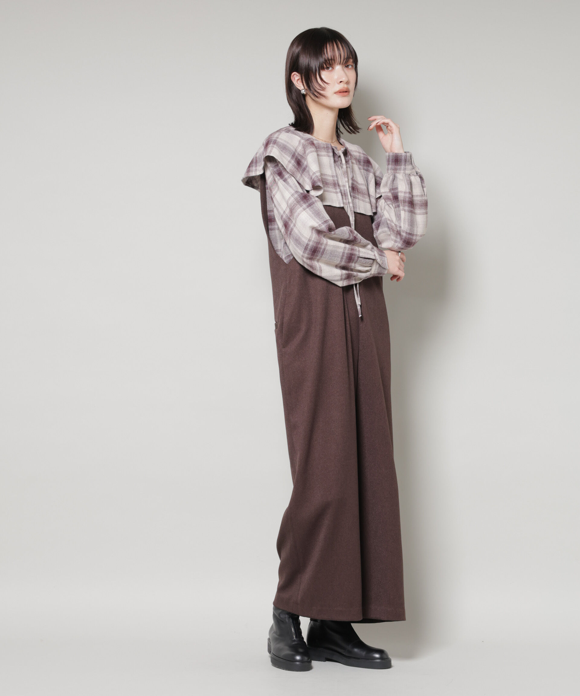 nano･universe「Vネックオールインワン」|ワンピース|