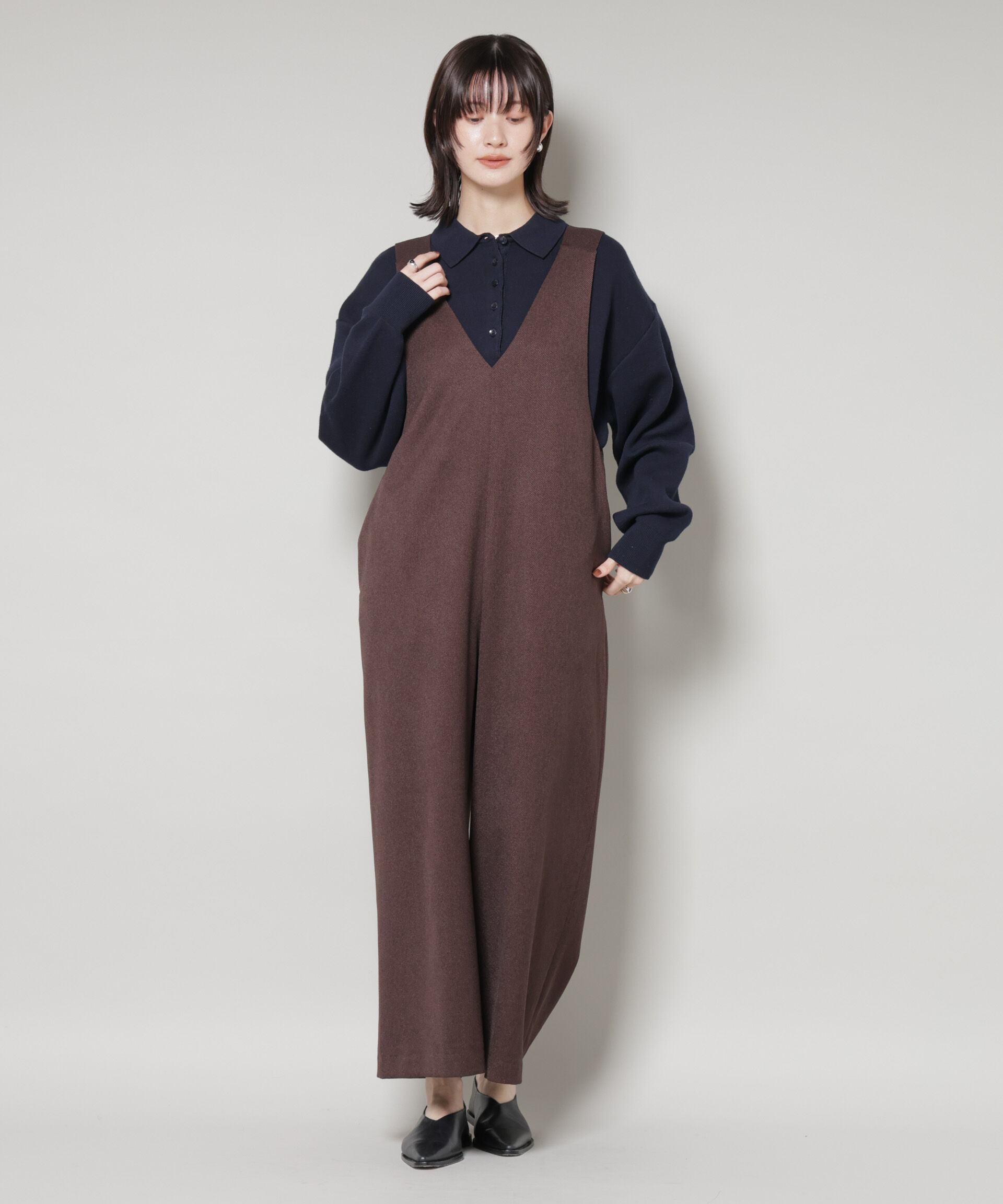 nano･universe「Vネックオールインワン」|ワンピース|