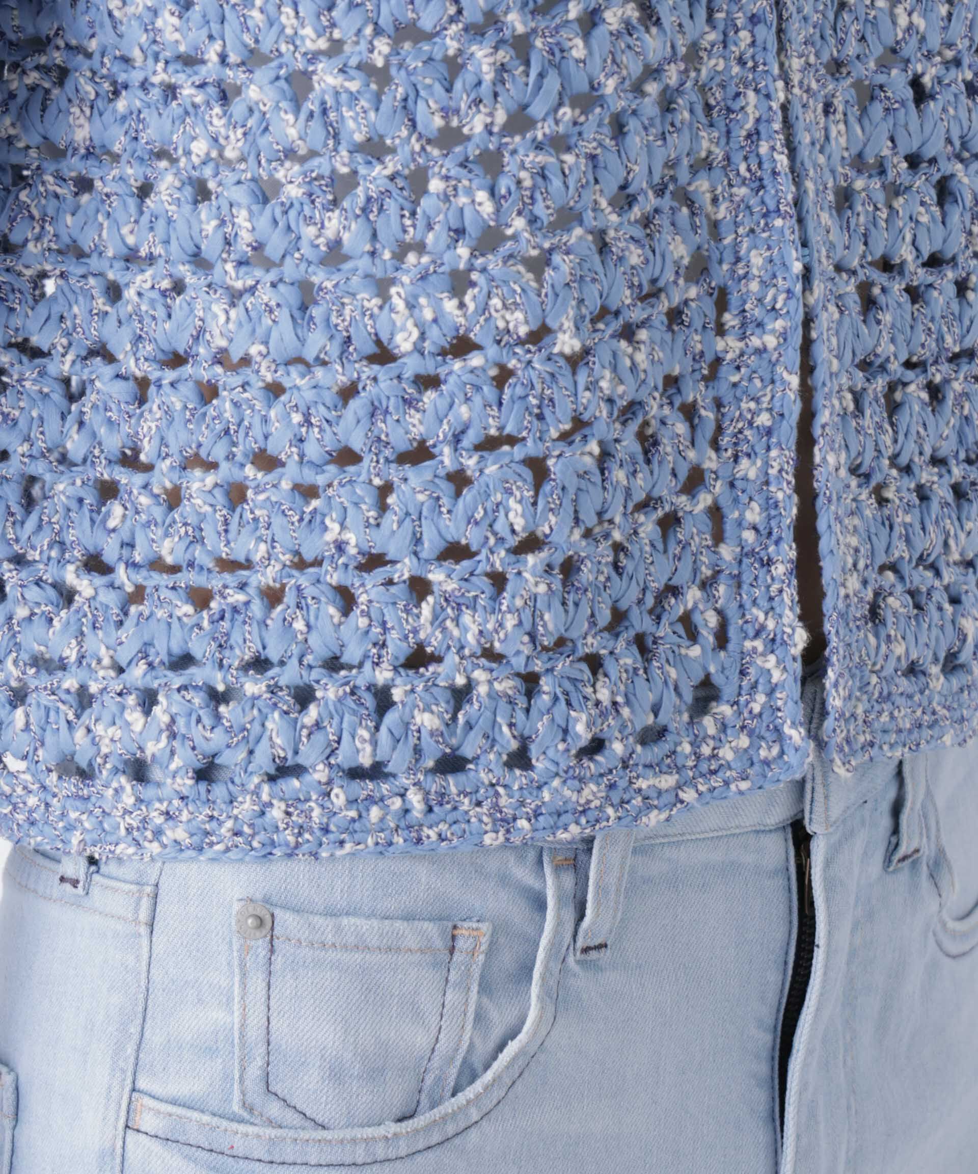 nano･universe「ミックスヤーンクロシェカーディガン」|ニット・セーター|