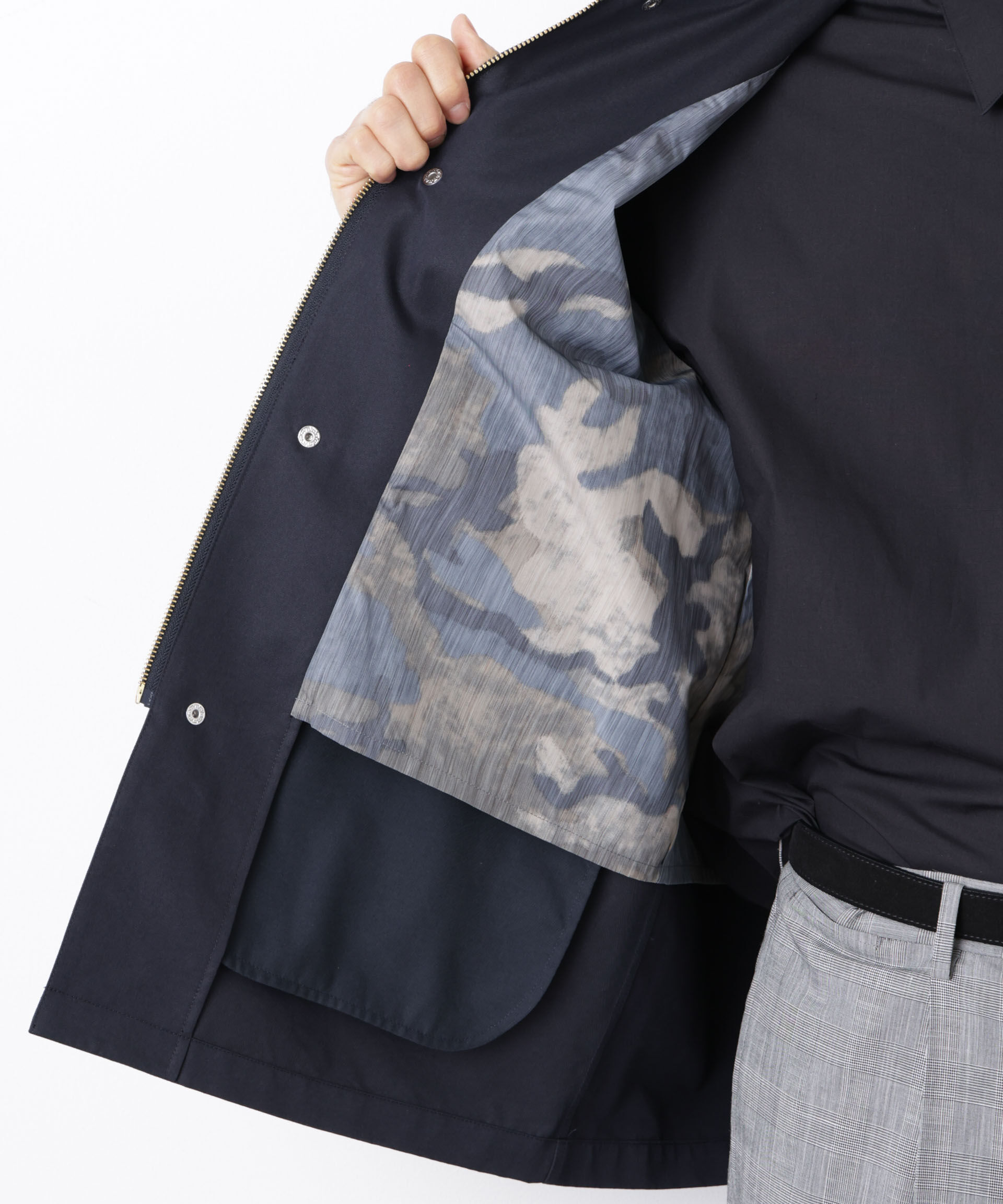 nano･universe「オーバージャケット「WARP PRINT」ライニング/撥水」|その他|