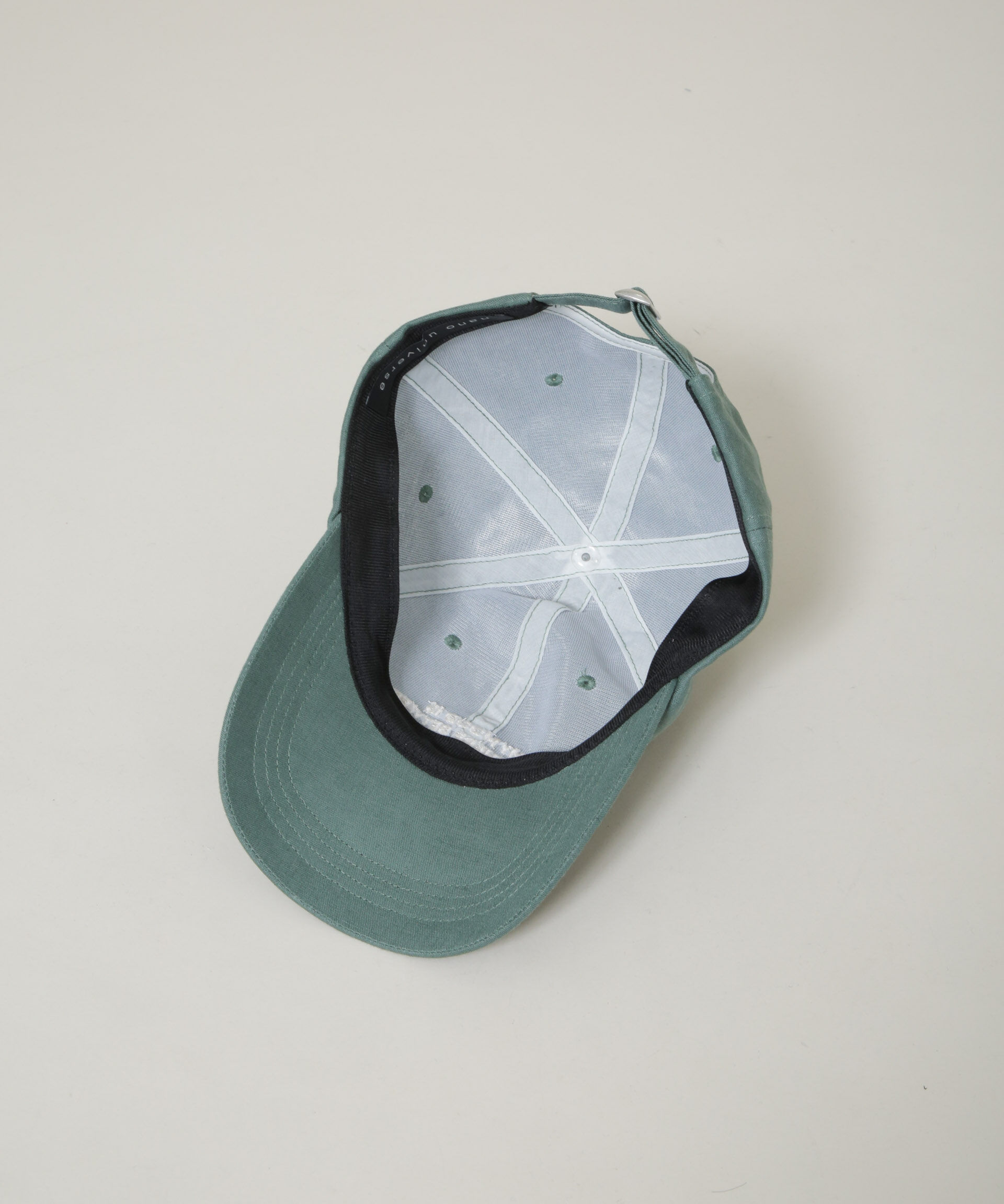 nano･universe「刺繍入りリネン混キャップ」|キャップ・キャスケット|