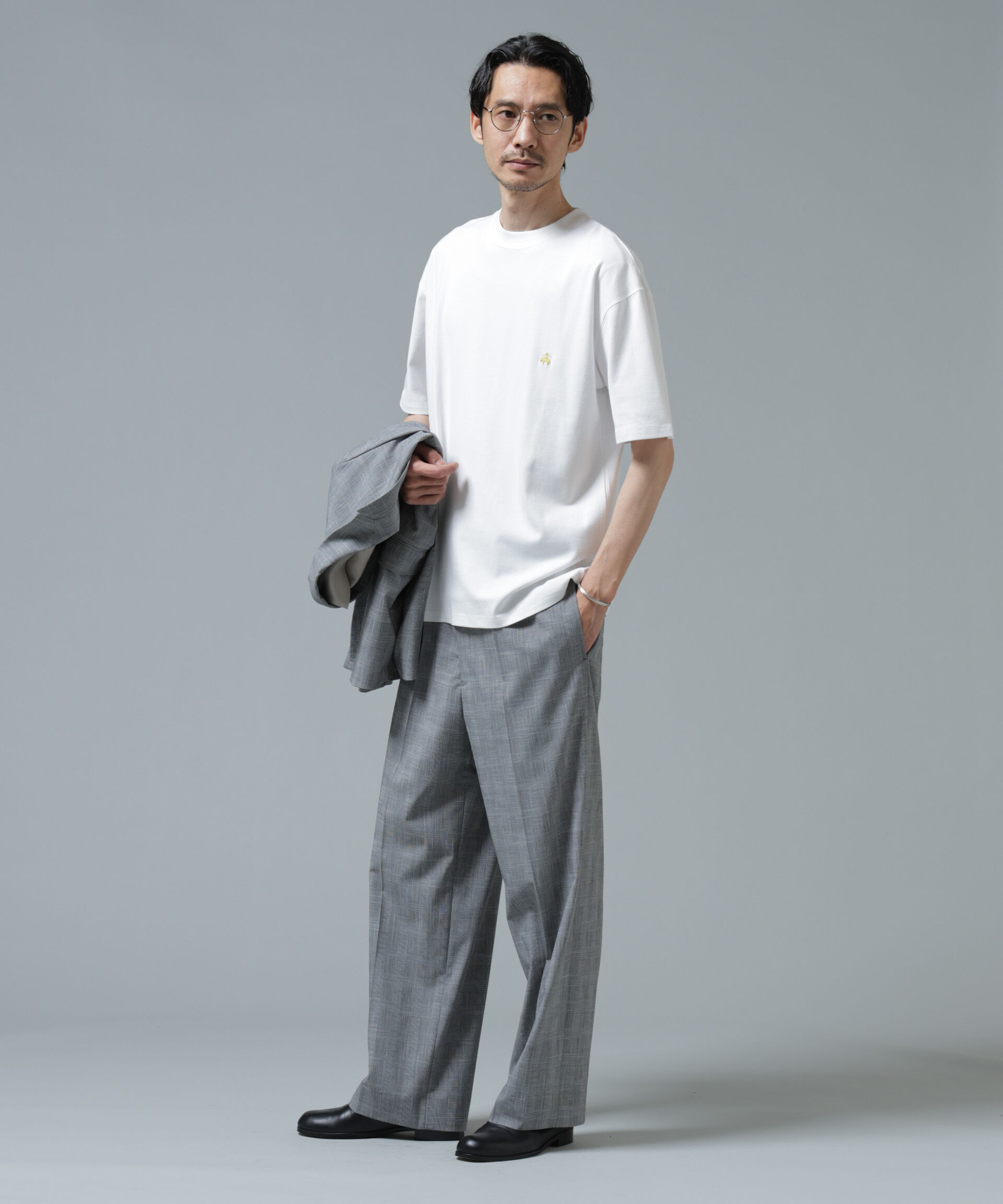 nano･universe「｢Brooks Brothers別注｣Anti Soaked(R) 汗染み防止 ｸﾙｰﾈｯｸ ﾋﾞｯｸﾞｼﾙ  」|Tシャツ・カットソー|