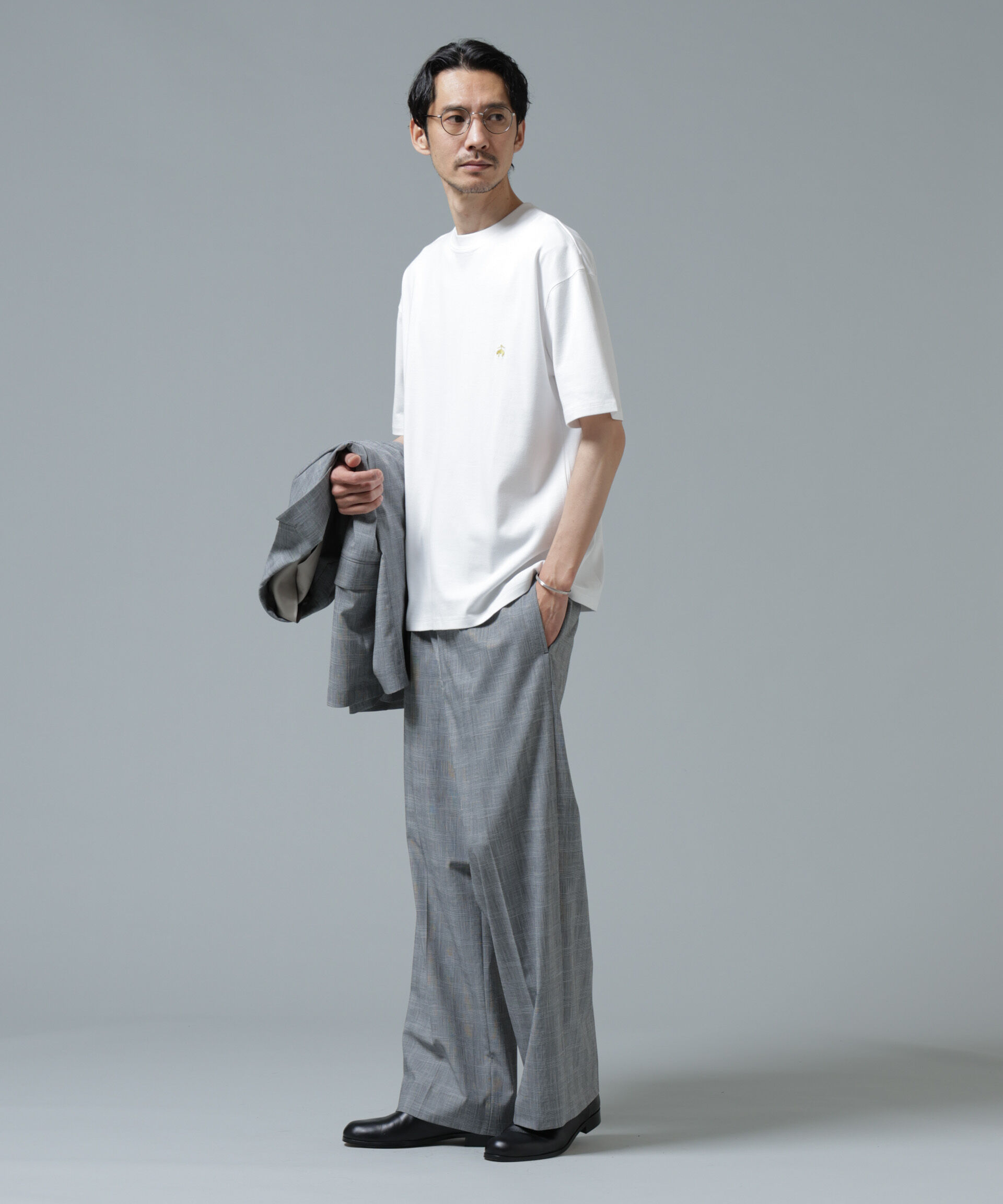 nano･universe「｢Brooks Brothers別注｣Anti Soaked(R) 汗染み防止 ｸﾙｰﾈｯｸ ﾋﾞｯｸﾞｼﾙ  」|Tシャツ・カットソー|