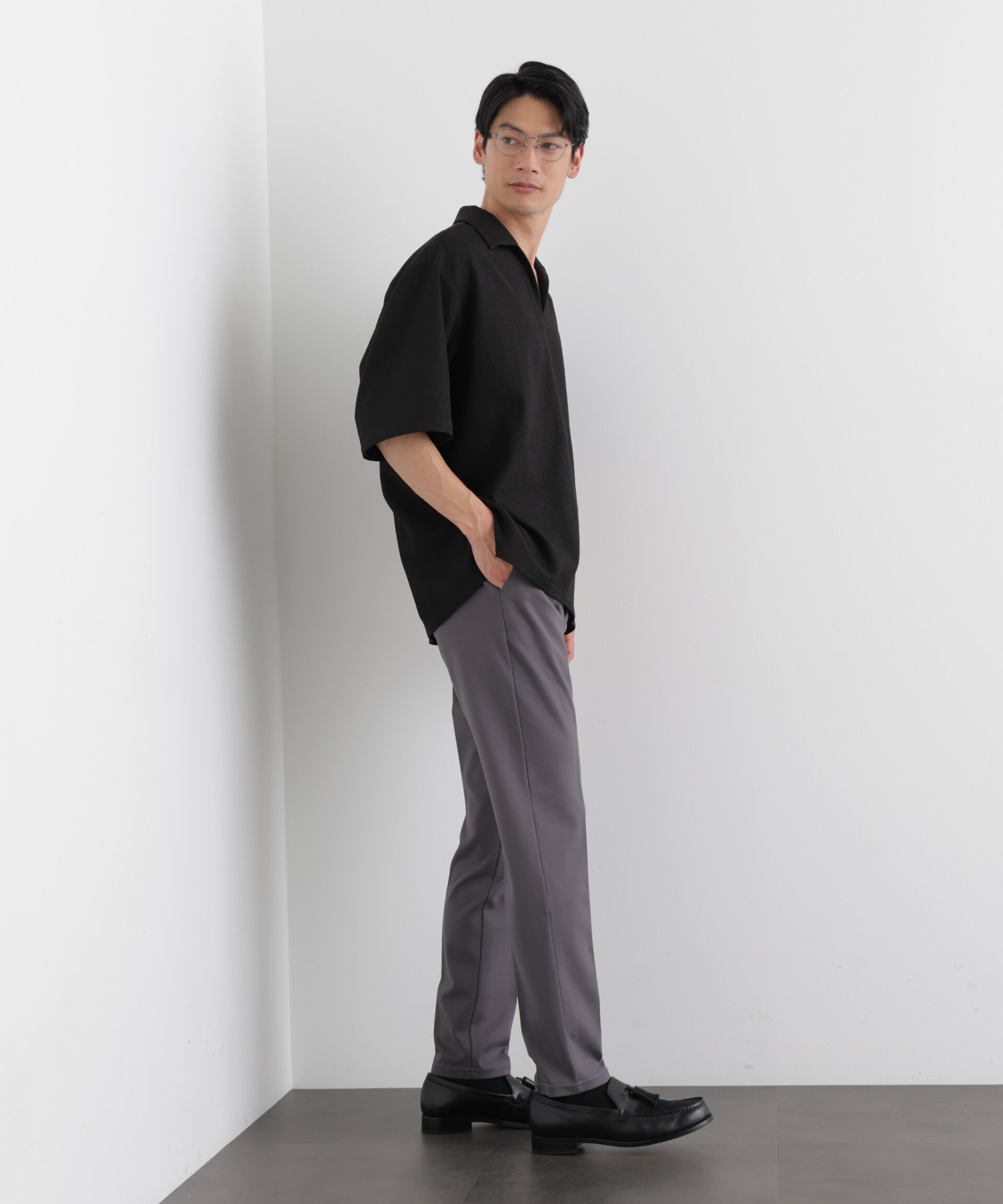 nano･universe「「Meaningful Continuity」coveross(R) レーヨンジャージーイージースラックス」|チノ|