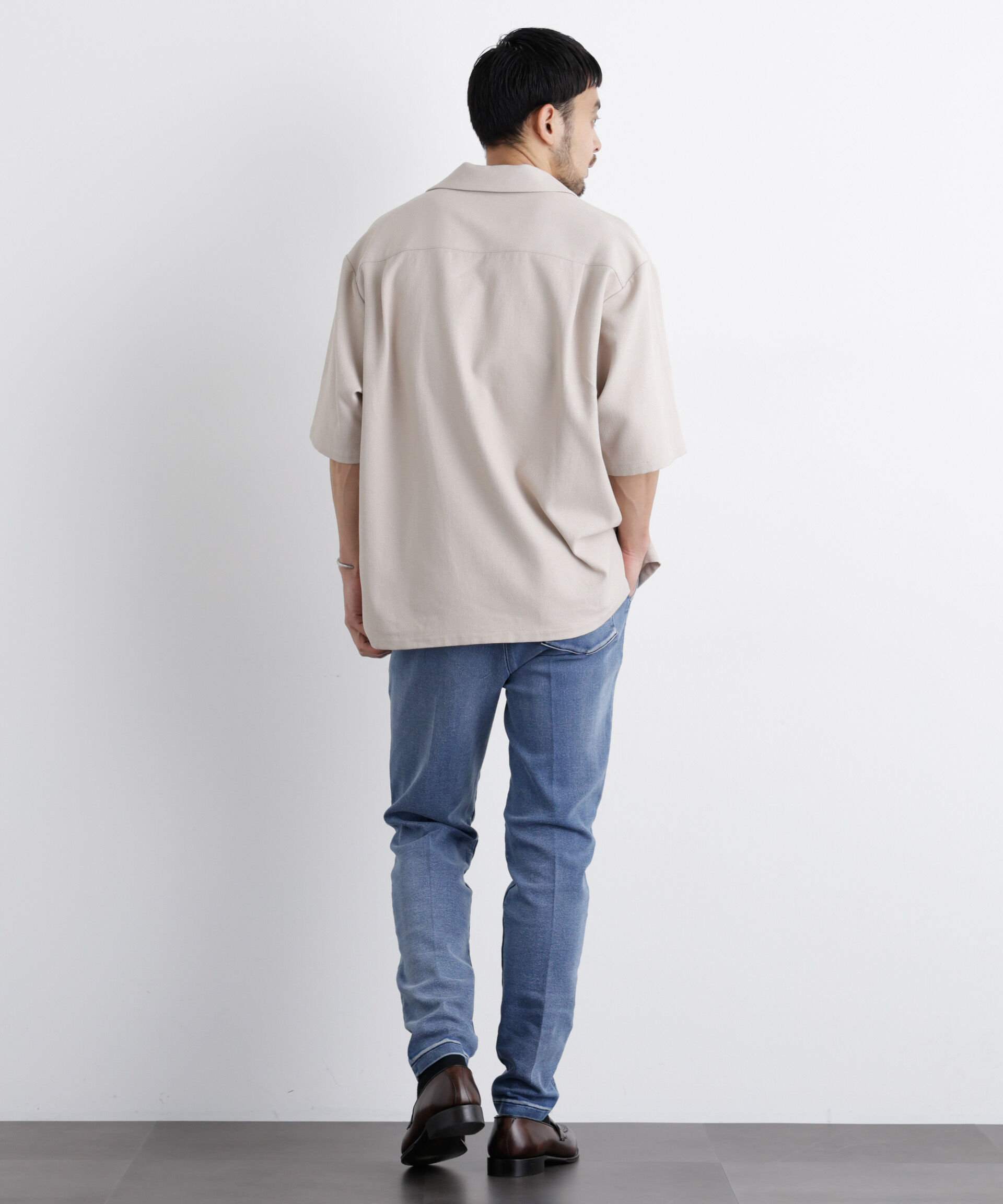 nano･universe「「Meaningful Continuity」coveross(R) EOS ポリエステルブッチャースキッパーシャツ」|シャツ・ブラウス|