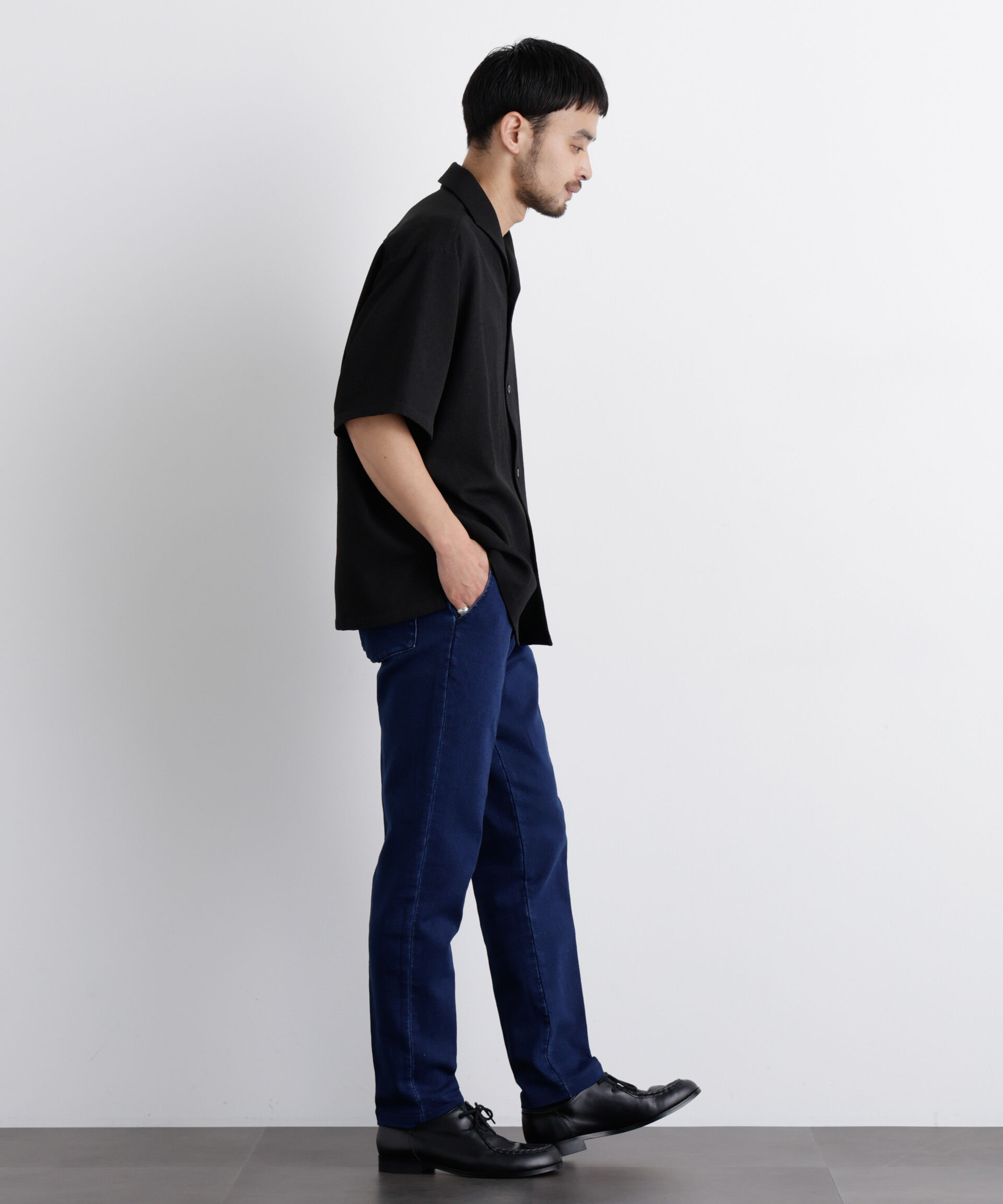 nano･universe「「Meaningful Continuity」coveross(R) EOS ポリエステルブッチャーイタリアンカラーシャツ」|シャツ・ブラウス|