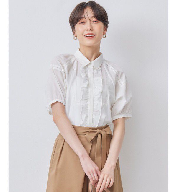 組曲「【WEB限定】ナチュラルローン フリルブラウス」|シャツ・ブラウス|アイボリー系