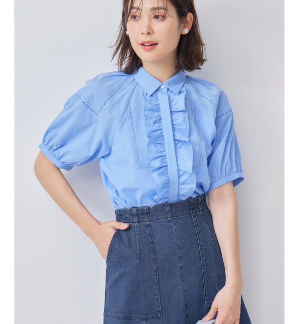組曲「【WEB限定】ナチュラルローン フリルブラウス」|シャツ・ブラウス|