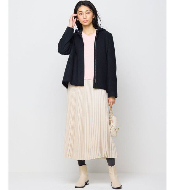 組曲「レザーライクサテン プリーツスカート」|スカート|