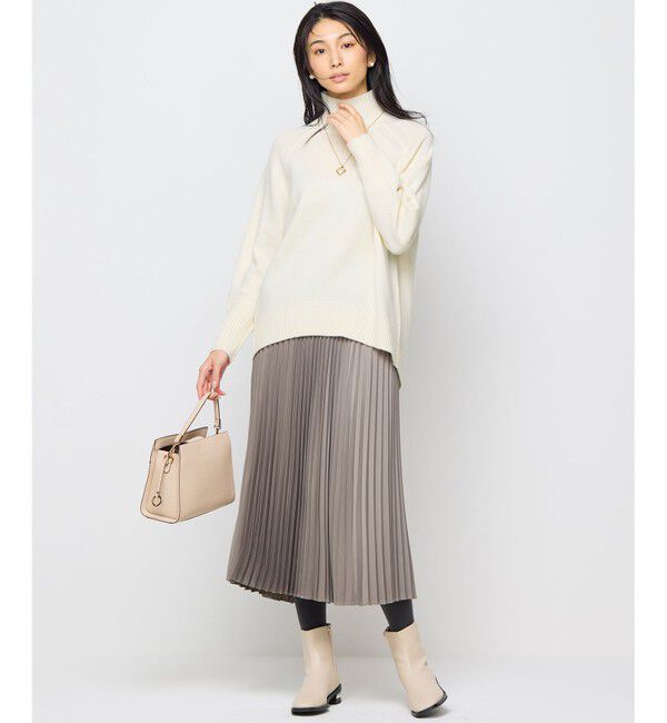 組曲「レザーライクサテン プリーツスカート」|スカート|