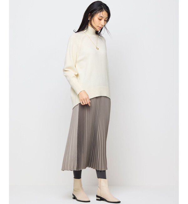 組曲「レザーライクサテン プリーツスカート」|スカート|