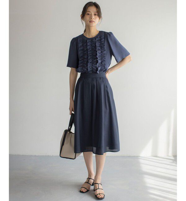 組曲「カラーボイル フレアスカート」|スカート|ネイビー系