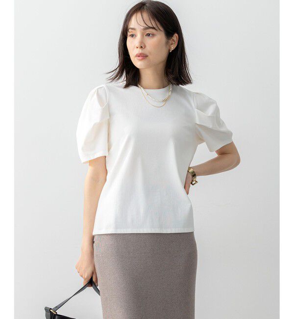 組曲「GIZAコットンタックスリーブ Tシャツ」|Tシャツ・カットソー|アイボリー系