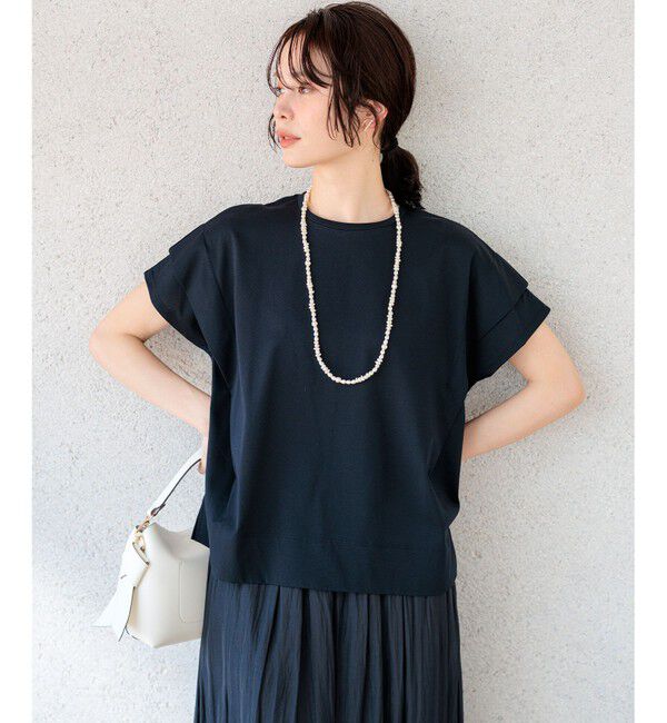 組曲「GIZAコットンドルマンスリーブ Tシャツ」|Tシャツ・カットソー|ネイビー系