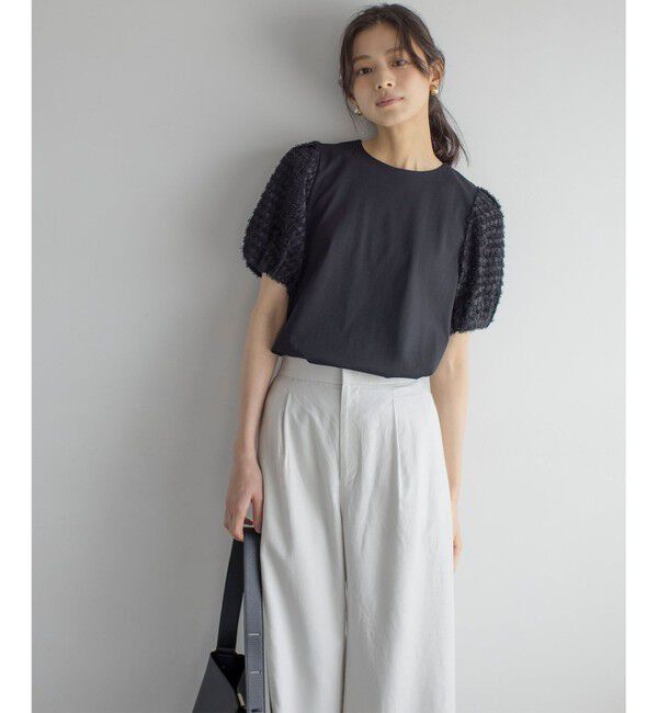 組曲「華感コンビネーションスリーブ カットソー」|Tシャツ・カットソー|