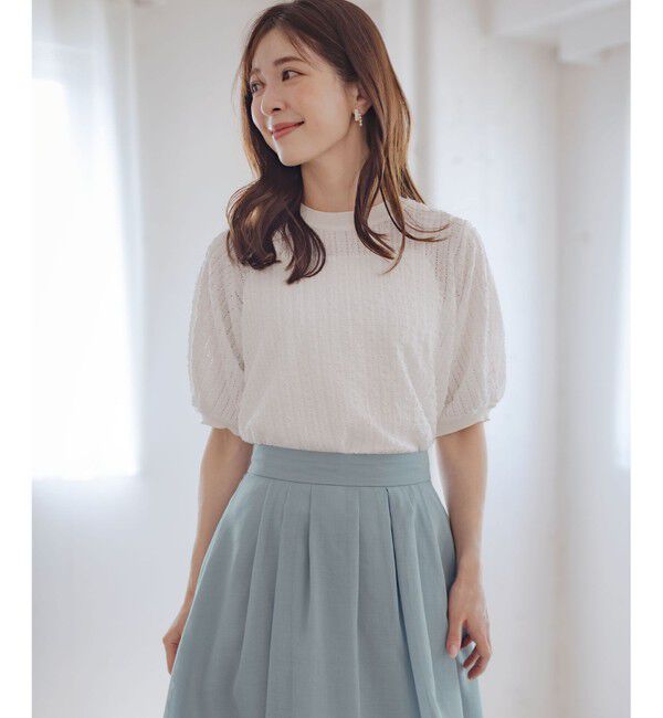 組曲「レーシージャージーニットライク カットソー」|Tシャツ・カットソー|ホワイト系