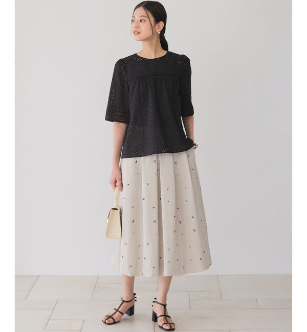 組曲「【WEB限定】ミニフラワーエンブロイダリー スカート」|スカート|