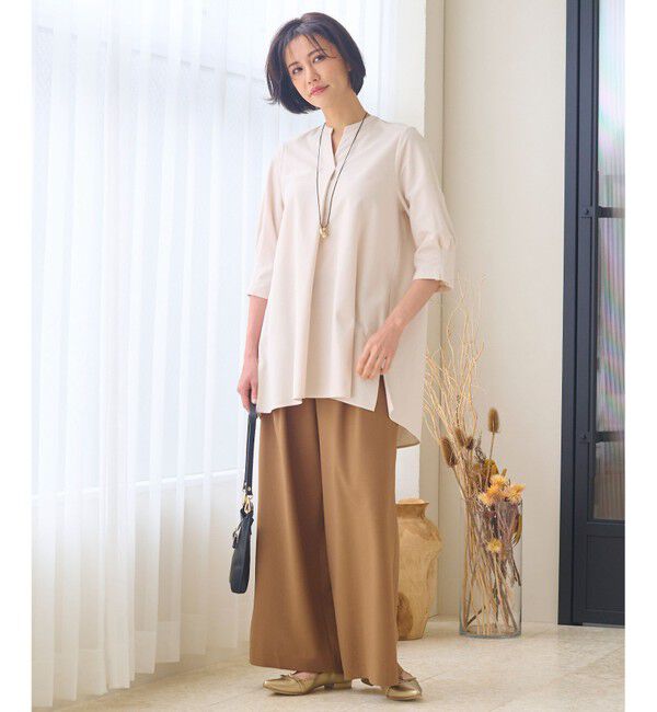 自由区「【洗える】ビエラストレッチワイド パンツ」|その他|