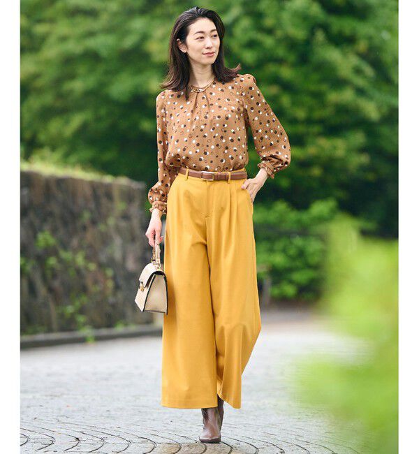 自由区「【洗える】ビエラストレッチワイド パンツ」|その他|