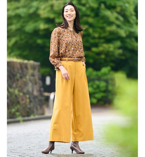 自由区「【洗える】ビエラストレッチワイド パンツ」|その他|