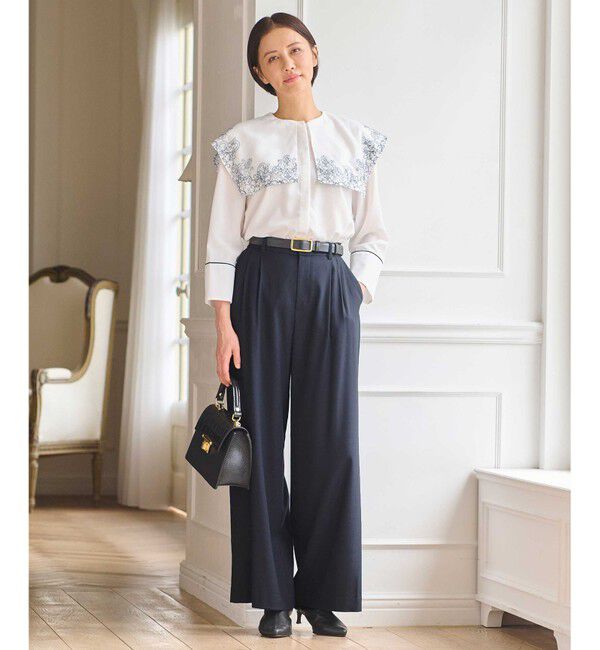 自由区「【洗える】ビエラストレッチワイド パンツ」|その他|