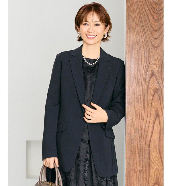 自由区「【カタログ掲載・セットアップ対応・セレモニー・通勤】トリアセダブルクロステーラード ジャケット」|テーラードジャケット|ネイビー