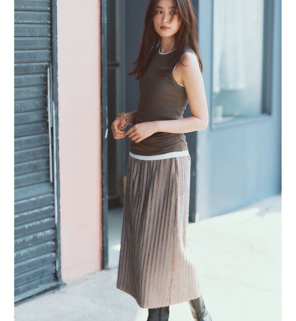 自由区「【セットアップ対応・洗える】フリンジジャガード スカート」|スカート|