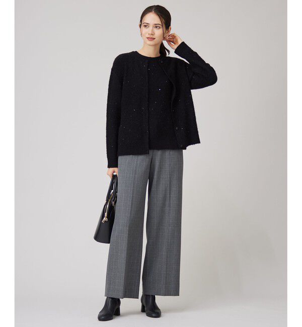 自由区「【撥水加工・洗える】TRギャバ裏起毛チェック柄ワイド パンツ」|その他|