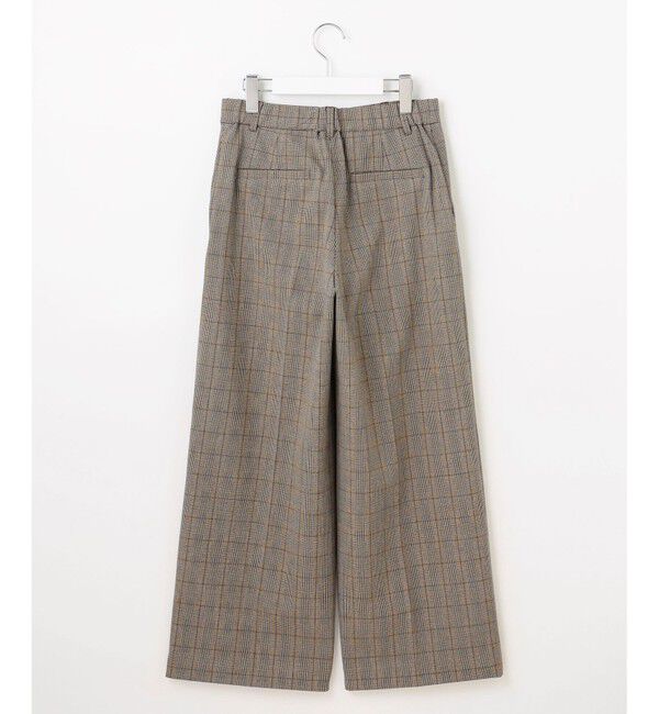 自由区「【撥水加工・洗える】TRギャバ裏起毛チェック柄ワイド パンツ」|その他|