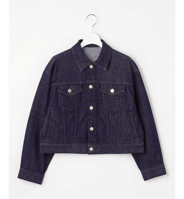 自由区「【洗える】ウスカルデニム襟付き ジャケット」|デニムジャケット|