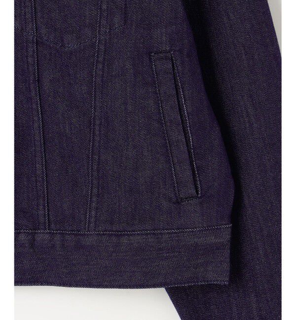 自由区「【洗える】ウスカルデニム襟付き ジャケット」|デニムジャケット|