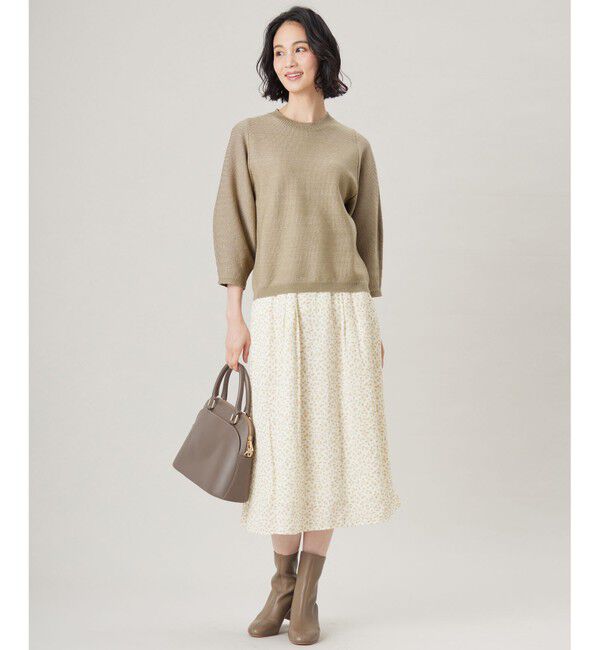 自由区「【カタログ掲載・セットアップ対応・洗える】ジオメトリックフラワードットプリント スカート」|スカート|