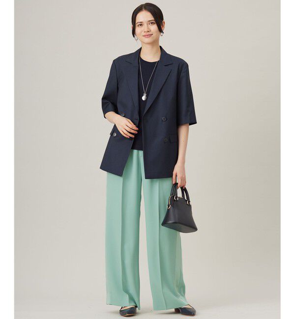 自由区「【SHIHOさんコラボ・洗える】バックサテンジョーゼットワイド パンツ」|その他|