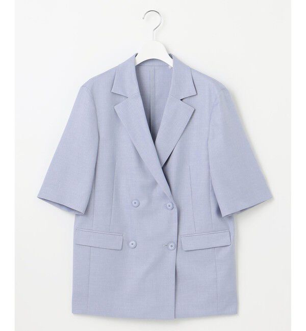 自由区「【洗える】ハーフスリーブ ジャケット」|テーラードジャケット|