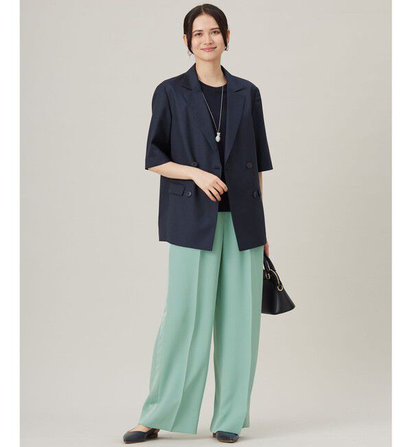 自由区「【洗える】ハーフスリーブ ジャケット」|テーラードジャケット|