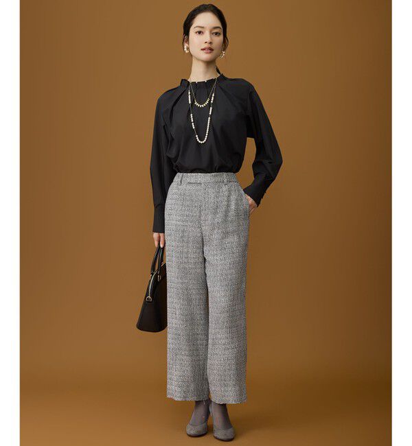 自由区「【カタログ掲載】ナチュラルタッチスタンドカラー ブラウス」|シャツ・ブラウス|