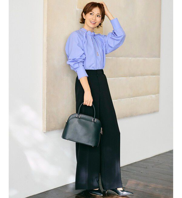 自由区「【カタログ掲載】ナチュラルタッチスタンドカラー ブラウス」|シャツ・ブラウス|