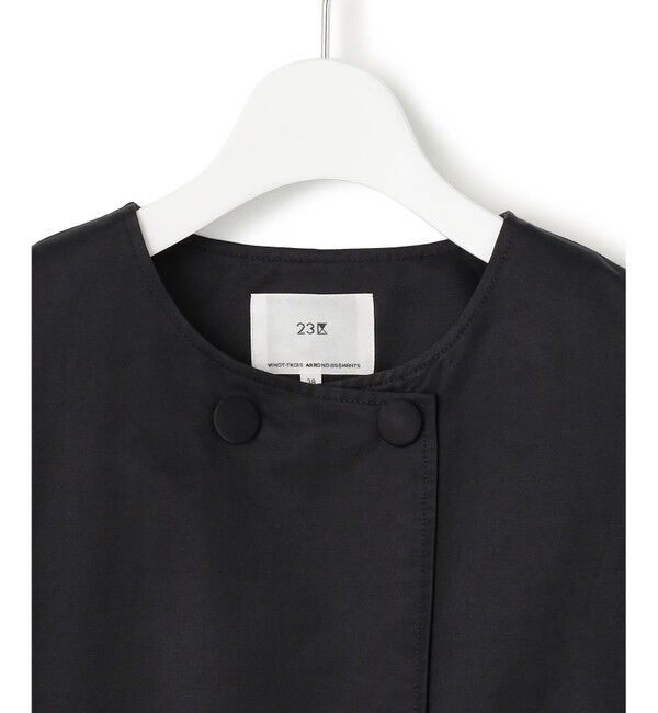 23区「【VERYコラボ/撥水加工】グロッシーツイル アウター」|ノーカラーコート|