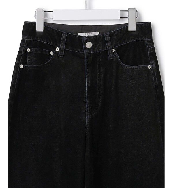 23区「【SLOW/一部店舗限定】フロッキーデニム ワイドパンツ」|デニム|