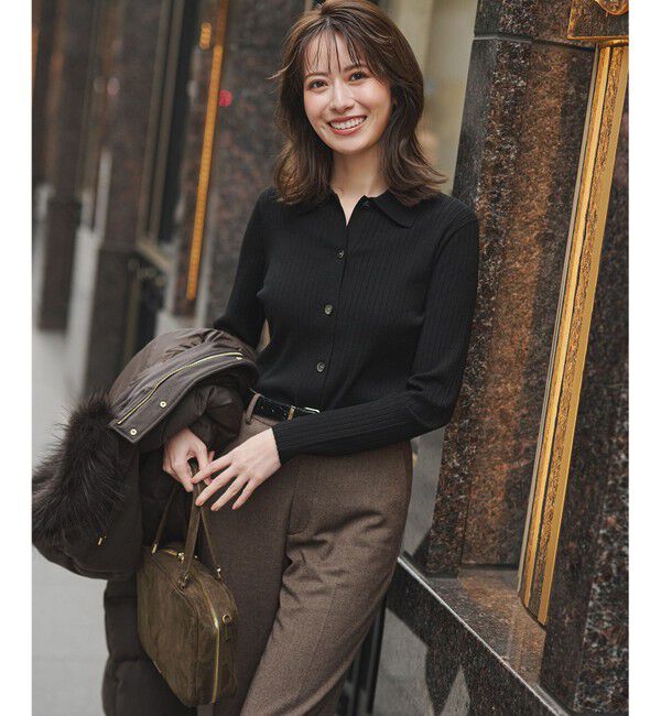 23区「ワイドリブ ポロニット」|ニット・セーター|