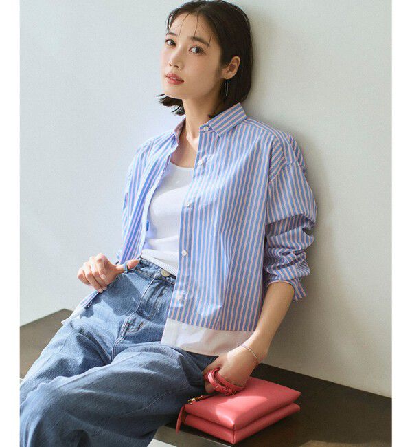 23区「【Oggi掲載】CANCLINI レギュラーカラー ストライプ クロップドシャツ」|シャツ・ブラウス|ｻｯｸｽ&times;ﾋﾟ