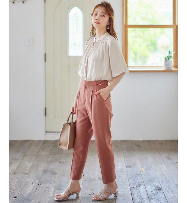 ANY SIS「【洗える】サイドバックルタックテーパード パンツ」|その他|