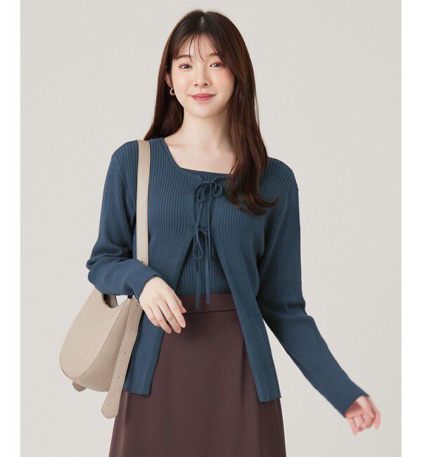 any SiS「【2SET】リボンカーデツイン ニット」|ニット・セーター|ダークブルー