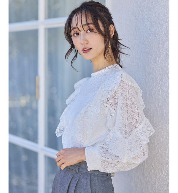 any SiS「【洗える】ラッフルレース トップス」|シャツ・ブラウス|