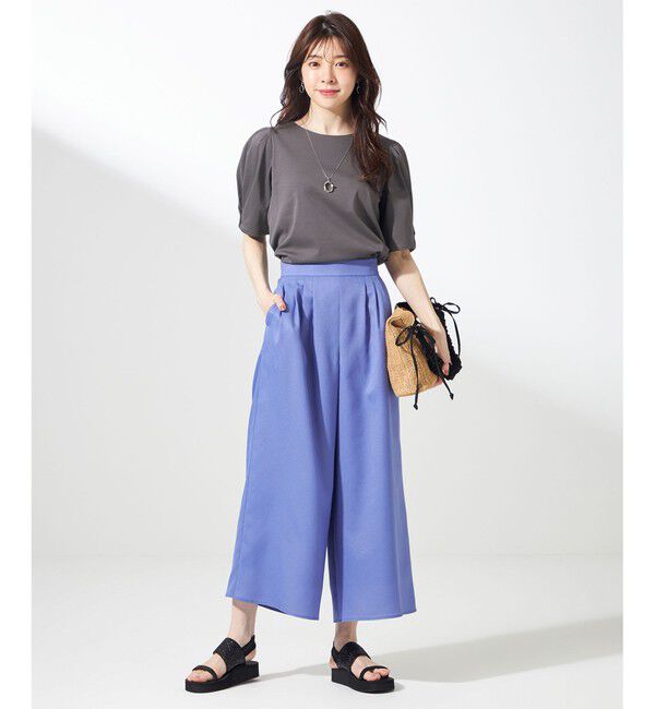 ANY SIS「【接触冷感・UVカット・速乾】スムージーポリエステルタックフレア パンツ」|その他|