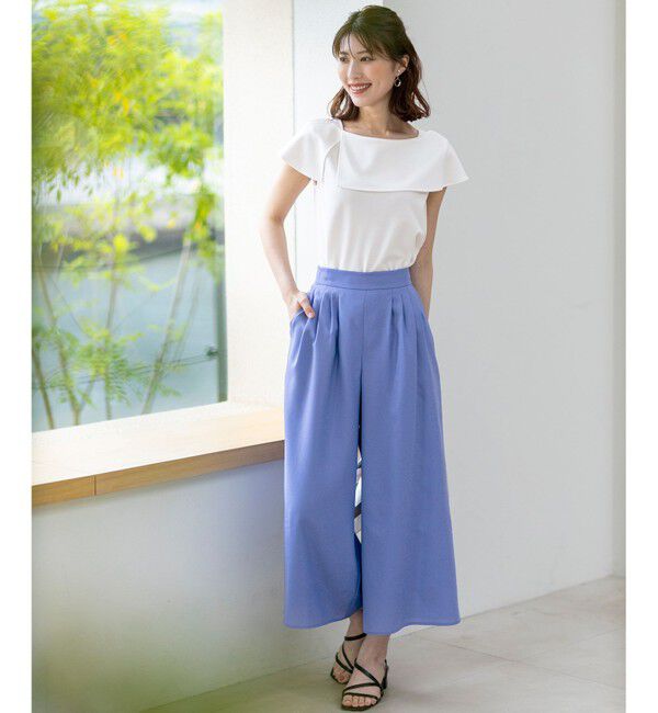 ANY SIS「【接触冷感・UVカット・速乾】スムージーポリエステルタックフレア パンツ」|その他|