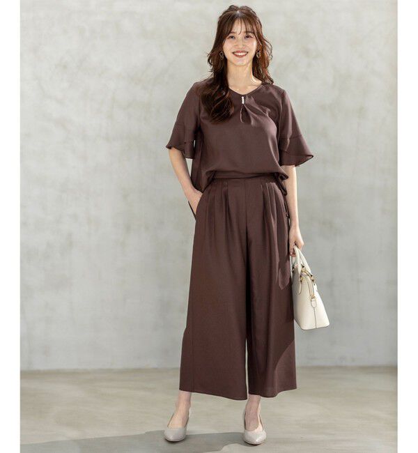 ANY SIS「【接触冷感・UVカット・速乾】スムージーポリエステルタックフレア パンツ」|その他|