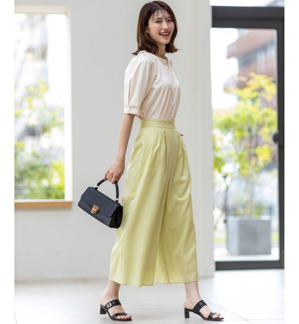 ANY SIS「【接触冷感・UVカット・速乾】スムージーポリエステルタックフレア パンツ」|その他|