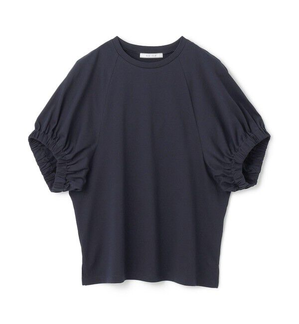 BEIGE,「【洗える】STOCK / オーガニックコットン半袖ギャザートップス」|Tシャツ・カットソー|