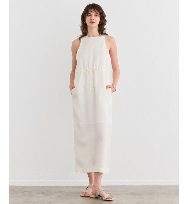 BEIGE,「【洗える】BERGAMOT / ウォッシャブルリネンアメスリロングワンピース」|ワンピース|Ecru